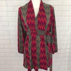 Tracy Negoshian Audrey Pink Chevron Mini Dress